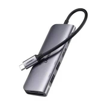 Ugreen 15214 USB-C dokstacija / portu replicētājs USB 3.2 Gen 1 (3.1 Gen 1) Lilac, Metālisks
