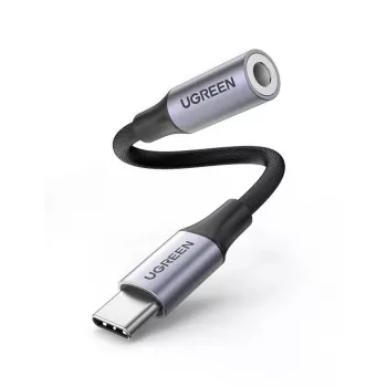 Ugreen 80154 USB-C uz 3.5 mm adapteris ar DAC, melns/pelēks