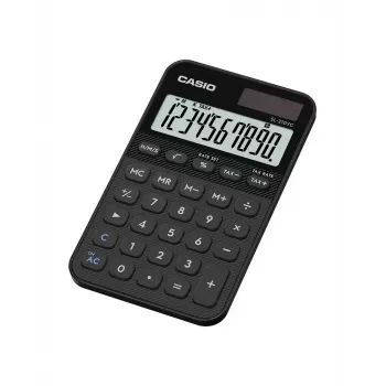 Kalkulators CASIO SL-310YC kabatas pamata, 10 cipari, akumulators un saule, nodokļu un peļņas funkcijas, melns