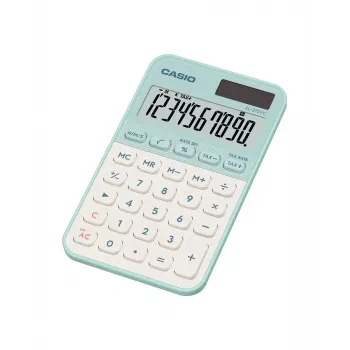 Kalkulators CASIO SL-310YC kabatas pamata 10 ciparu akumulators/saules gaiši zaļš