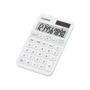 Kalkulators CASIO SL-310YC kabatas pamata, 10 cipari, baterija/saule, balts