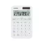 Galda kalkulators CASIO MS-20YC — 12 cipari, baterija/saule, nodokļu un peļņas funkcijas, balts
