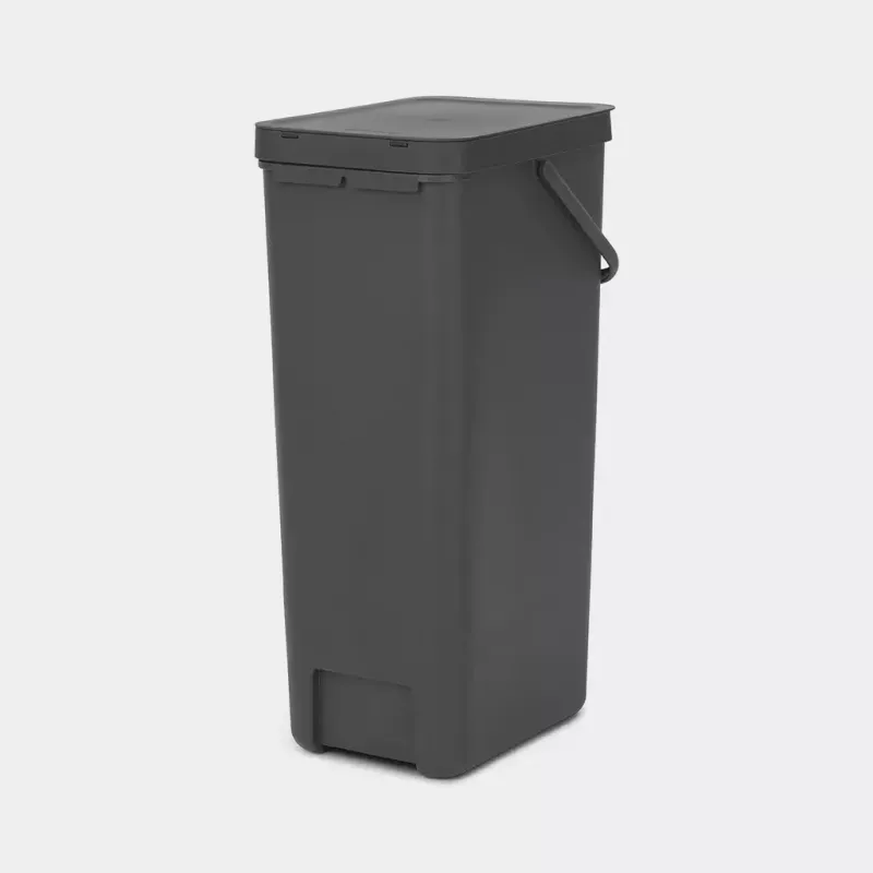 Brabantia Sort & Go 40L taisnstūra atkritumu tvertne pelēka