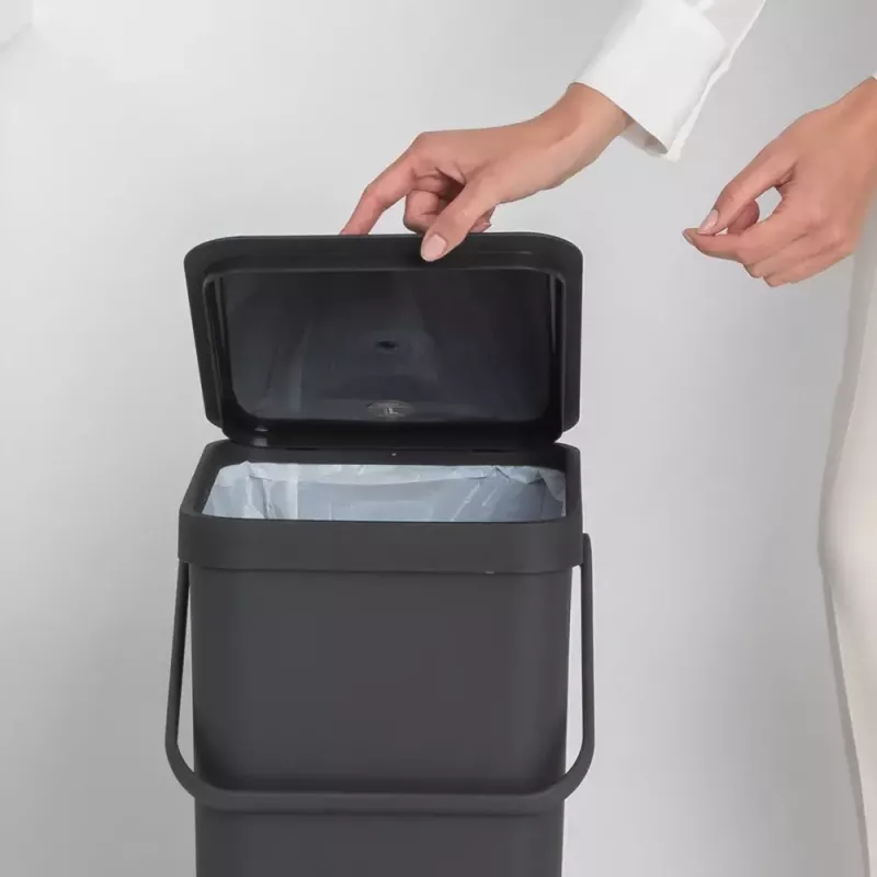 Brabantia Sort & Go 40L taisnstūra atkritumu tvertne pelēka