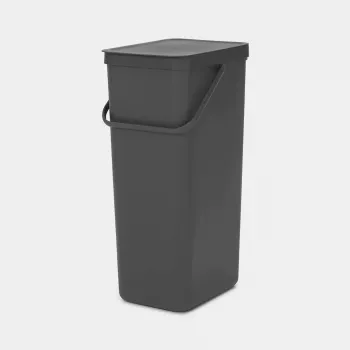 Brabantia Sort & Go 40L taisnstūra atkritumu tvertne pelēka
