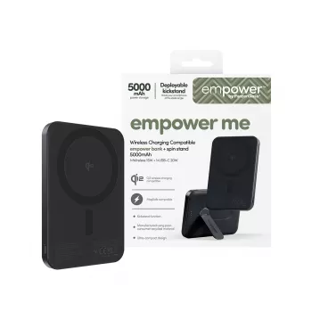 PanzerGlass empower™ Bank ar Spin Stand | 5000mAh | Space Black