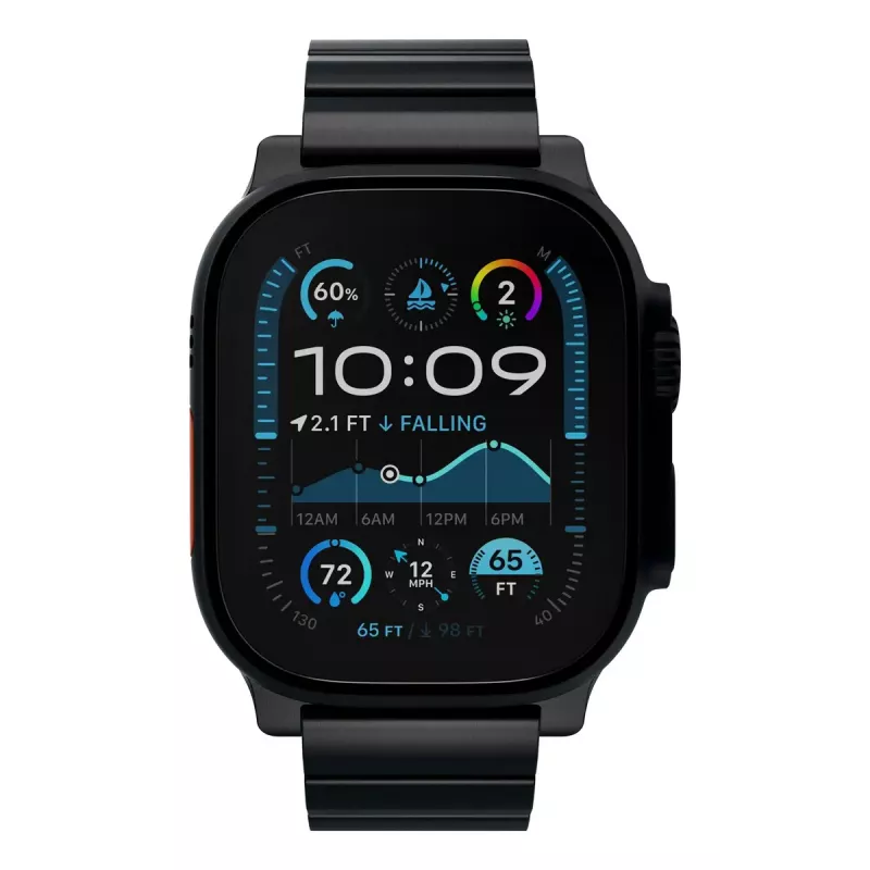 Siksniņa viedpulkstenim Decoded Traction Band Black Titanium — plaukstas locītavai 130–225 mm, 1 gab.
