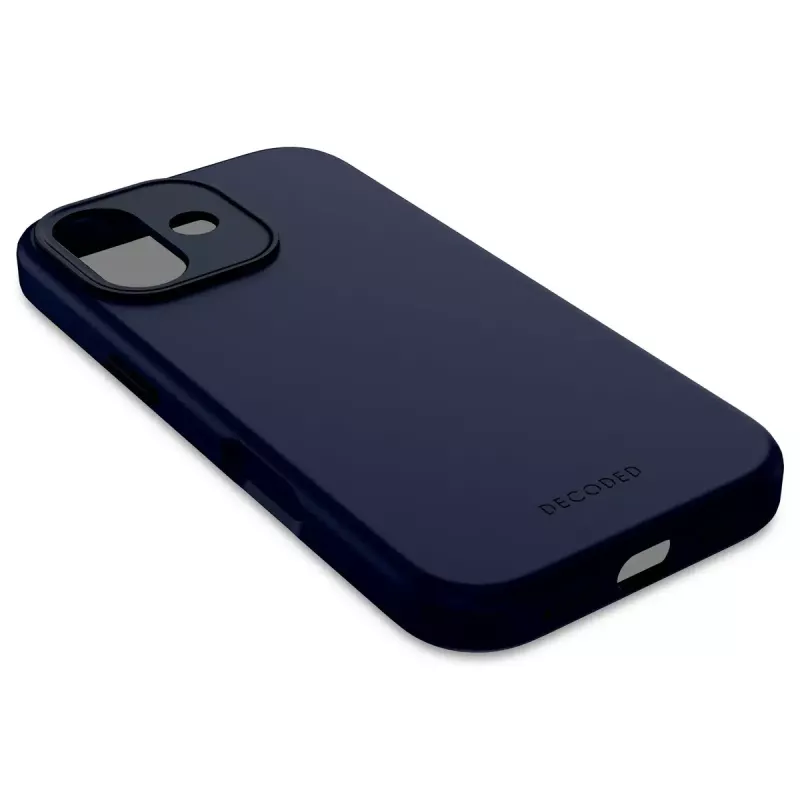 Telefona vāciņš Decoded D25IPO17BCS9TY iPhone 17 — vāciņš, der līdz 16 cm (6,3 collas), tumši zils, mikrošķiedra un PU