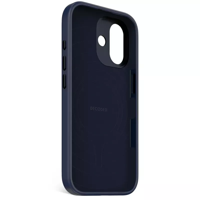 Telefona vāciņš Decoded D25IPO17BCS9TY iPhone 17 — vāciņš, der līdz 16 cm (6,3 collas), tumši zils, mikrošķiedra un PU