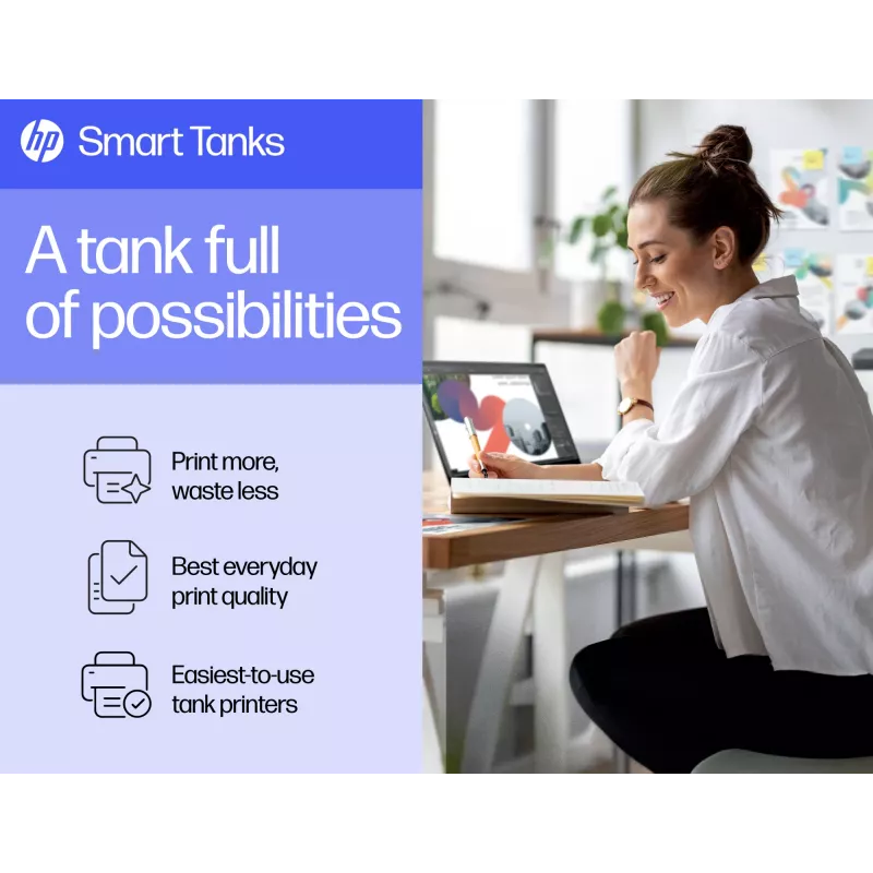 HP Smart Tank Printer, termālo tintes printeris, krāsu druka, 4800 x 1200 DPI, A4, tiešā druka, pelēks