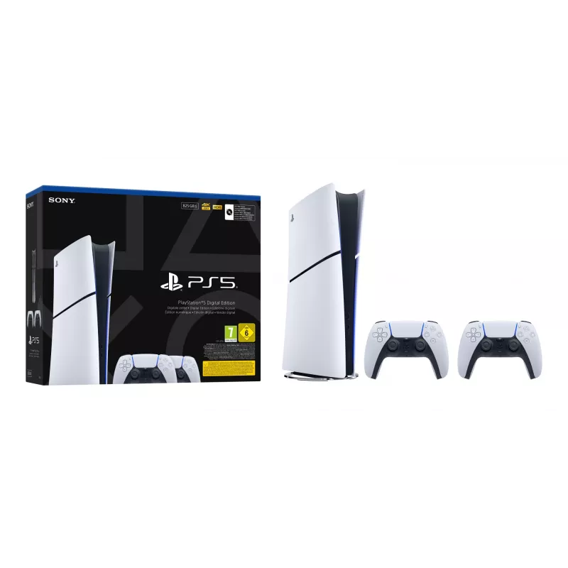 Spēļu konsole Sony PlayStation 5 Slim Digital 825 GB SSD, Wi‑Fi, Bluetooth, HDMI 2.1, Balts/Melns