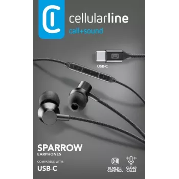 Cellularline SPARROW Stereo austiņas ar mikrofonu un tālvadību