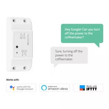 Hombli Smart Switch 2P bezvadu slēdzis, 230V (90–250V, 50–60Hz), 39×88×24 mm