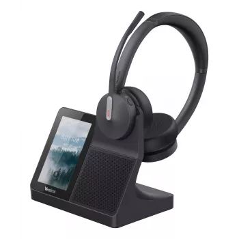 Austiņas Yealink WH64 Dual — vadu un bezvadu Bluetooth, supraaurālas, galvas saite, 50 m darbības rādiuss, melna
