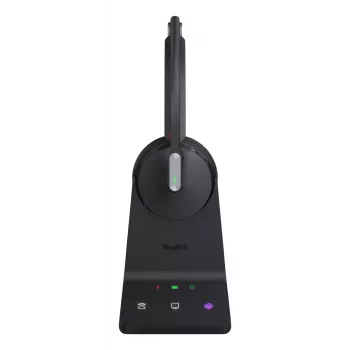 Bezvadu Mono Austiņas Yealink WH64 Teams — Bluetooth, Supraaural, 20–20000 Hz, 150 m darbības rādiuss, Melna
