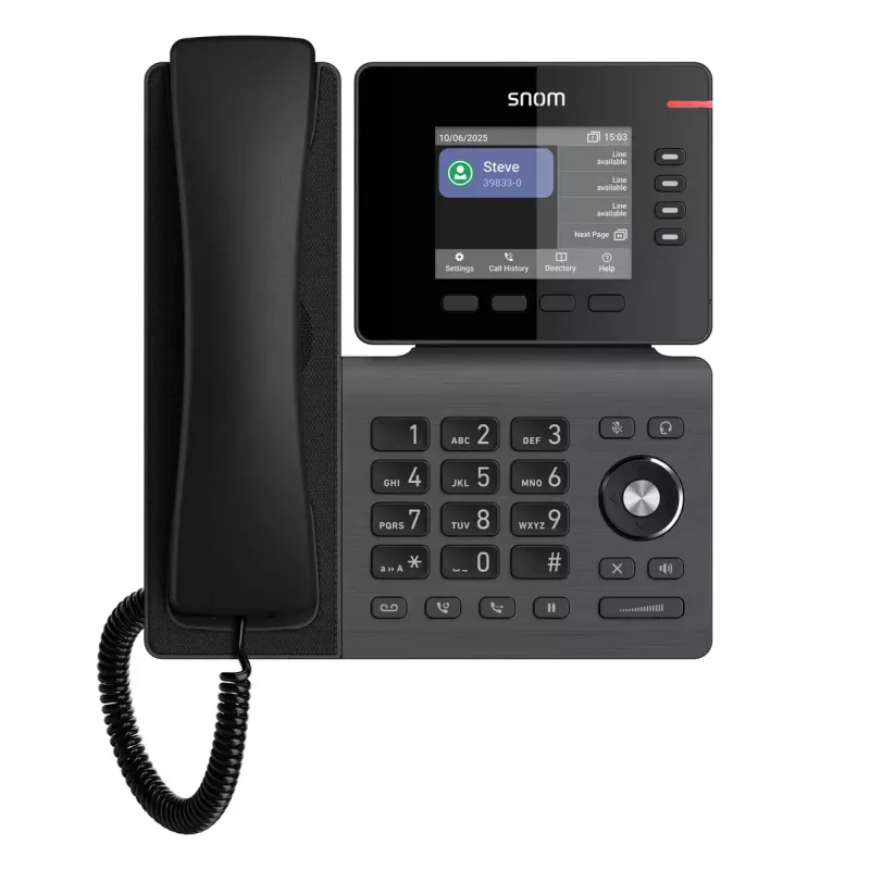 IP telefons Snom D810W — 3,36 collu IPS ekrāns, Gigabit Ethernet, Wi‑Fi (802.11a/b/g/n/ac), PoE, melns