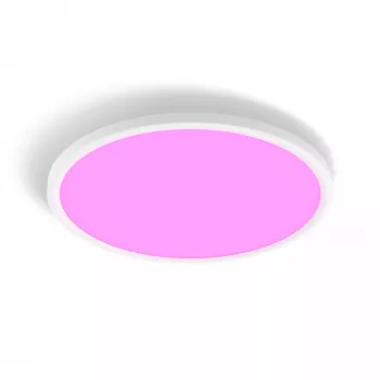 Griestu lampa Philips Hue Devote slaidā griestu lampa M, apaļa LED 23W, balta, Ø42,1 cm, universāla vieta