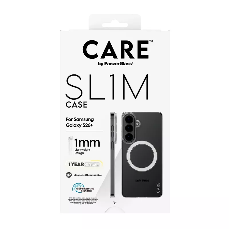 PanzerGlass CARE™ SL1M Caurspīdīgs Aizsargvāciņš ar Qi Samsung Galaxy S26+ (6,7 collas)
