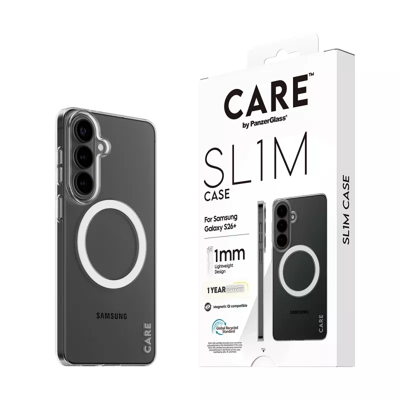 PanzerGlass CARE™ SL1M Caurspīdīgs Aizsargvāciņš ar Qi Samsung Galaxy S26+ (6,7 collas)