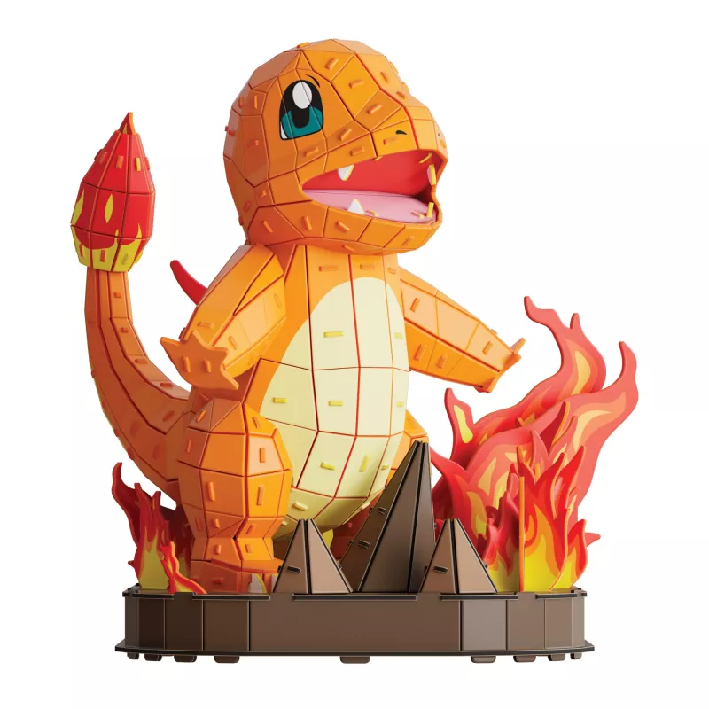 4D Build Pokémon Charmander 3D modeļa komplekts, Kanto pirmo partneru kolekcija, 241 gab., galda dekors, 12+