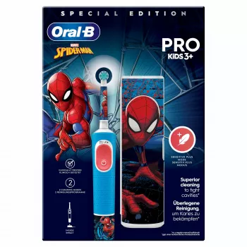 Oral-B Vitality Pro Kids Spiderman Bērnu rotējoši-oscilējoša zobu birste Zila, Sarkana