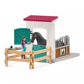 Zirgu kastes komplekts Schleich HORSE CLUB ar Līsas figūru un zirgu Storm, lauku sētas rotaļu komplekts, ieteicamais vecums 5–12 gadi
