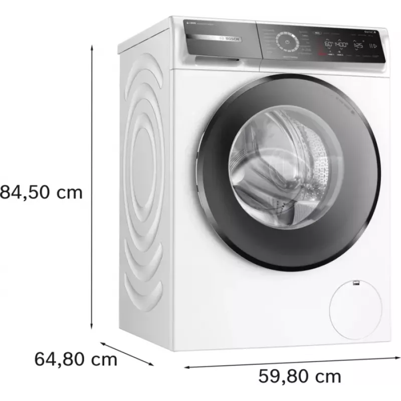 Bosch Serie 8 WGB244040 veļas mazgājamā mašīna ar priekšējo ielādi 9 kg 1257 RPM Balta