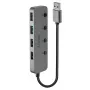 Lindy 4 Portu USB 3.0 Hub ar Ieslēgšanas/Izslēgšanas Slēdžiem