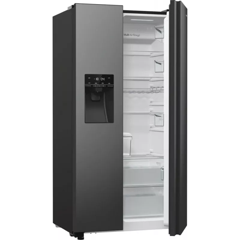 Ledusskapis Hisense RS5P535NTFE, sānu blakus, brīvi stāvošs, 566 L, melns