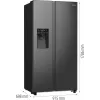Ledusskapis Hisense RS5P535NTFE, sānu blakus, brīvi stāvošs, 566 L, melns