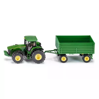 Siku 1953 traktors ar piekabi — metāla un plastmasas rotaļlieta, zaļš, 3+