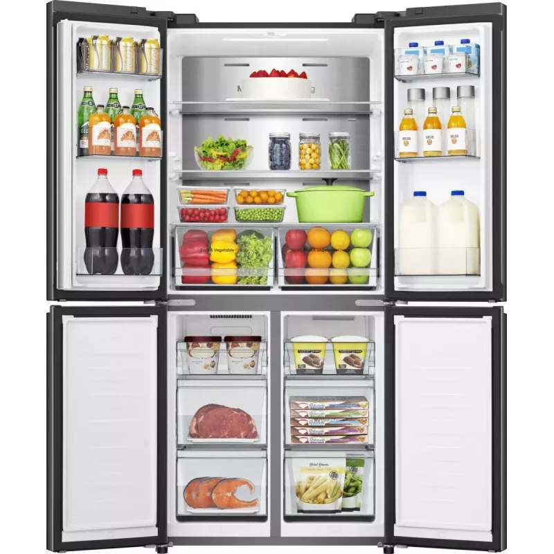 Hisense RQ5P470SAFD Brīvstāvošs Ledusskapis 483 L Melns, Nerūsējošs tērauds