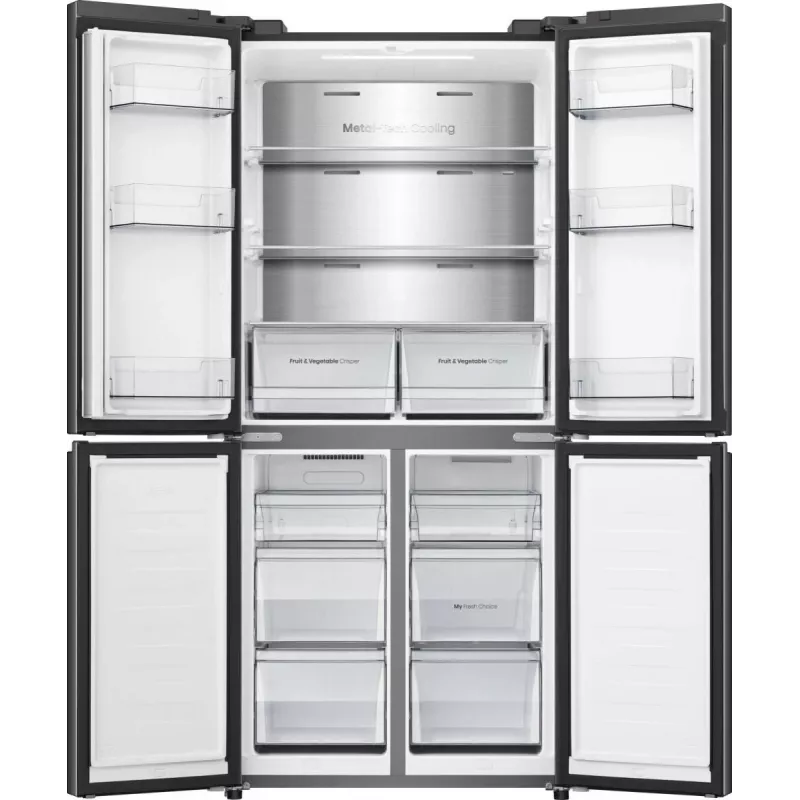 Hisense RQ5P470SAFD Brīvstāvošs Ledusskapis 483 L Melns, Nerūsējošs tērauds