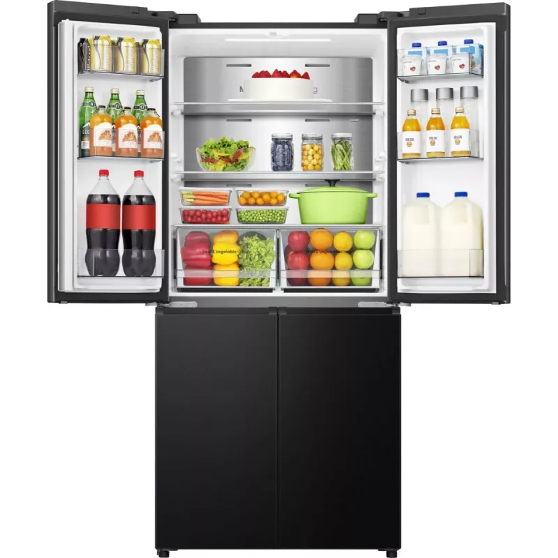 Hisense RQ5P470SAFD Brīvstāvošs Ledusskapis 483 L Melns, Nerūsējošs tērauds