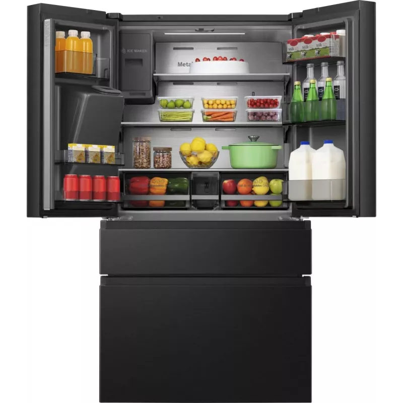 Ledusskapis Hisense RF728N4SBFE, brīvi stāvošs, French door, 560 L, melns