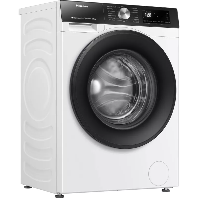 Hisense WD3S8043BW3 veļas žāvētājs Brīvstāvošs Priekšējā ielāde Balts