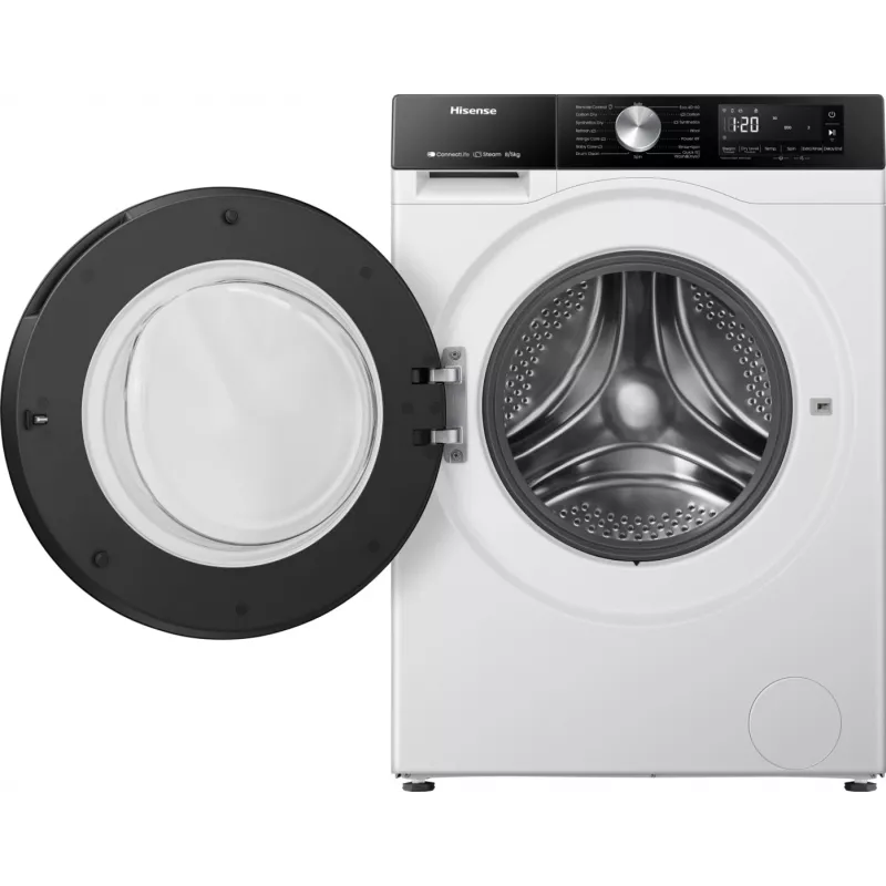 Hisense WD3S8043BW3 veļas žāvētājs Brīvstāvošs Priekšējā ielāde Balts