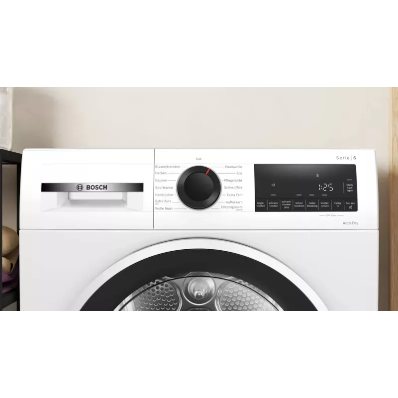 Bosch Serie 6 WQG241001 žāvētājs Brīvstāvošs Priekšējā ielāde 9 kg Balts