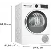 Bosch Serie 6 WQG241001 žāvētājs Brīvstāvošs Priekšējā ielāde 9 kg Balts
