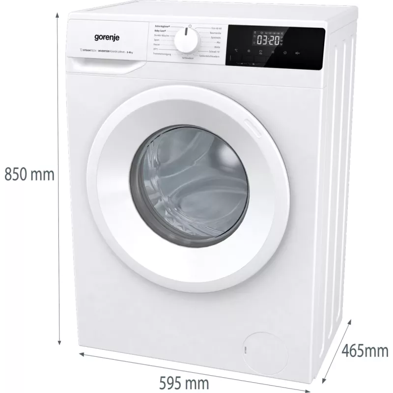 Gorenje WNHPI62SCPS/DE veļas mazgājamā mašīna, priekšējā ielāde, 6 kg, 1200 apgr./min, balta