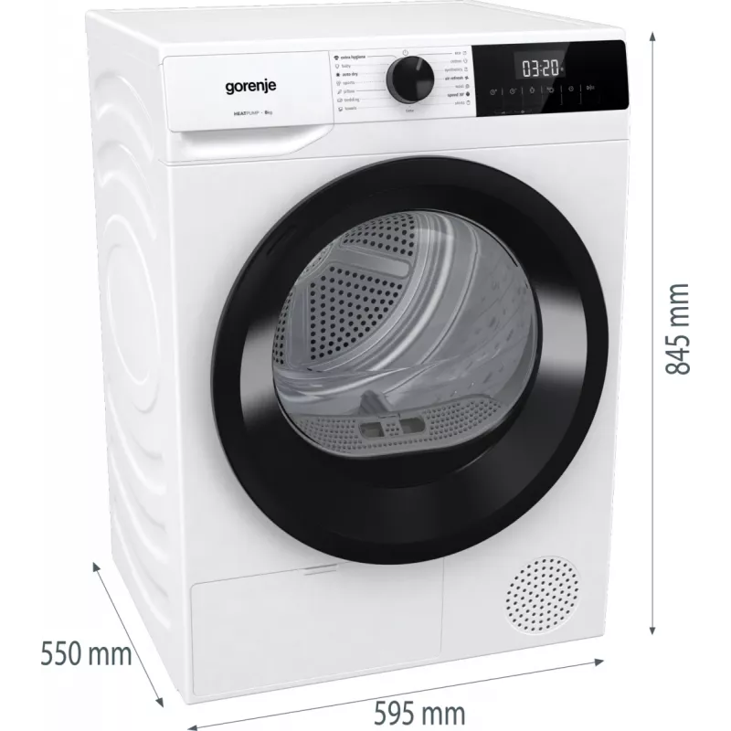 Gorenje DHNE83 žāvētājs Brīvstāvošs Priekšējā ielāde 8 kg Balts
