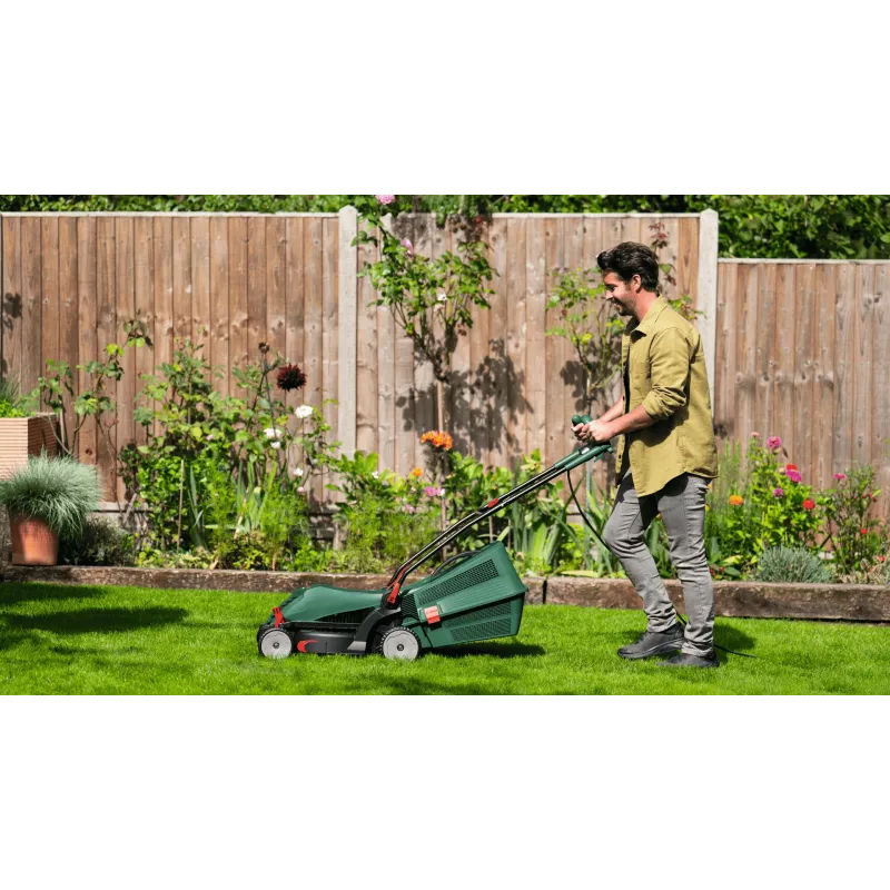 Bosch UniversalRotak aizmugures stumjamais zāles pļāvējs, AC, 1400 W, zaļš