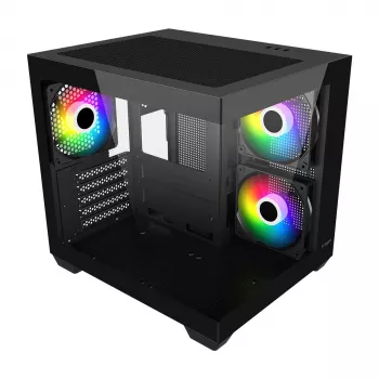 Fortron FSP Geh Mini S140 BA micro-ATX / M-ITX korpuss, ARGB, melns