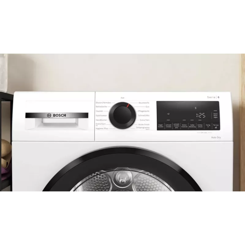 Bosch Serie 6 WQG243D41 veļas žāvētājs Brīvstāvošs Priekšējā ielāde 9 kg Balts