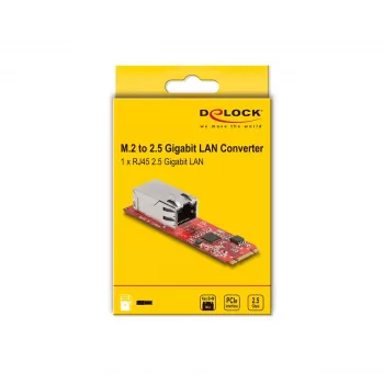 DeLOCK Pārveidotājs M.2 Key B+M vīriešu uz RJ45 2,5 Gigabitu LAN ports