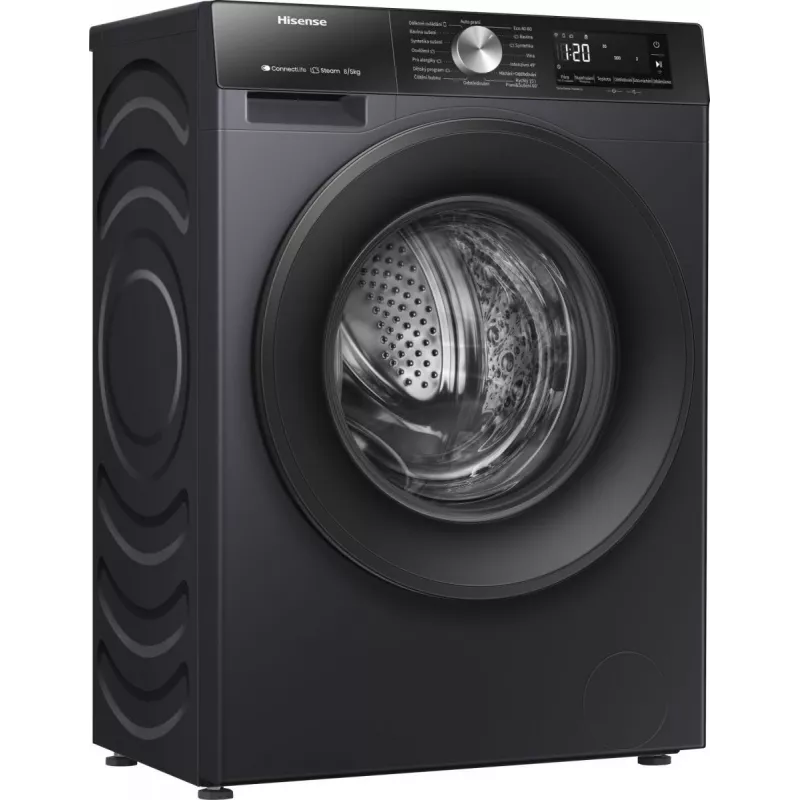 Veļas žāvētājs Hisense WD3S8043BB3, brīvi stāvošs, priekšējā ielāde, melns
