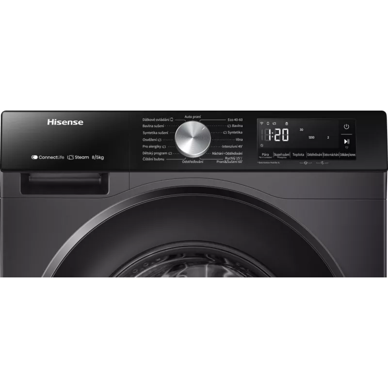 Veļas žāvētājs Hisense WD3S8043BB3, brīvi stāvošs, priekšējā ielāde, melns