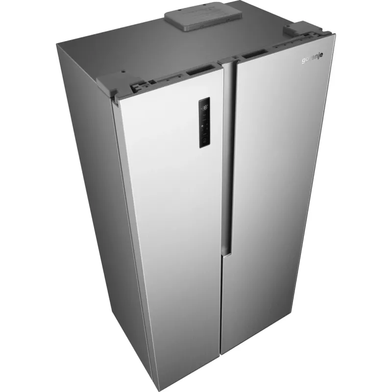 Gorenje Side by side NRS917E41X SI, Brīvstāvošs, Amerikāņu durvis, Pelēks, 2 durvis, Skārienvadība, LED