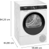 Siemens iQ500 WQ33G2D41 veļas žāvētājs Brīvi stāvošs Priekšējā ielāde 9 kg Balts