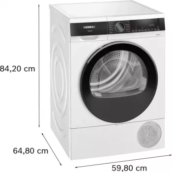 Siemens iQ500 WQ33G2D41 veļas žāvētājs Brīvi stāvošs Priekšējā ielāde 9 kg Balts